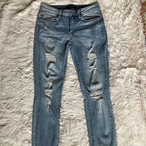 Womens Judy Blue Distressed Jeans Size 29 Skinny Fit